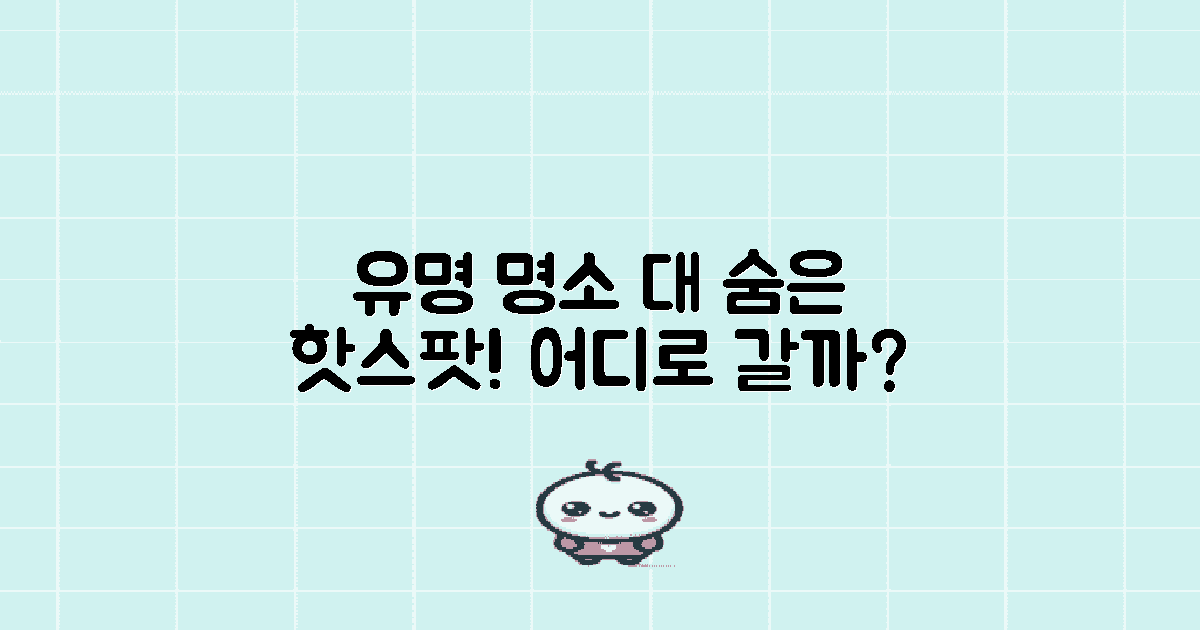 유명 명소 vs 잘 알려지지 않은 곳