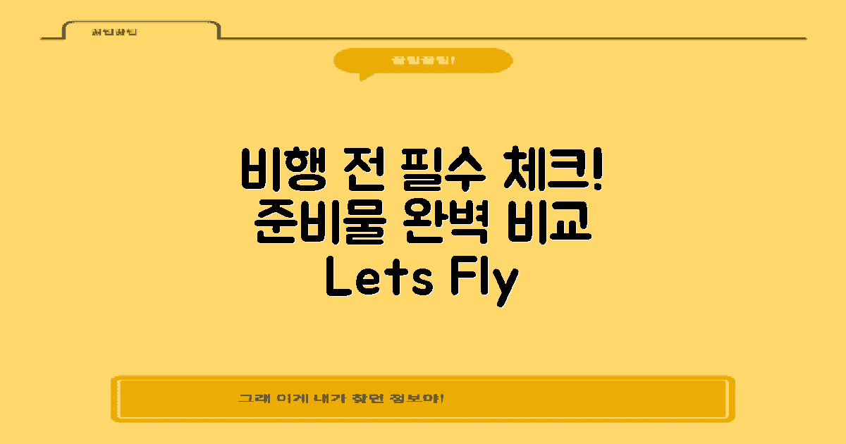 비행 전 준비물 비교