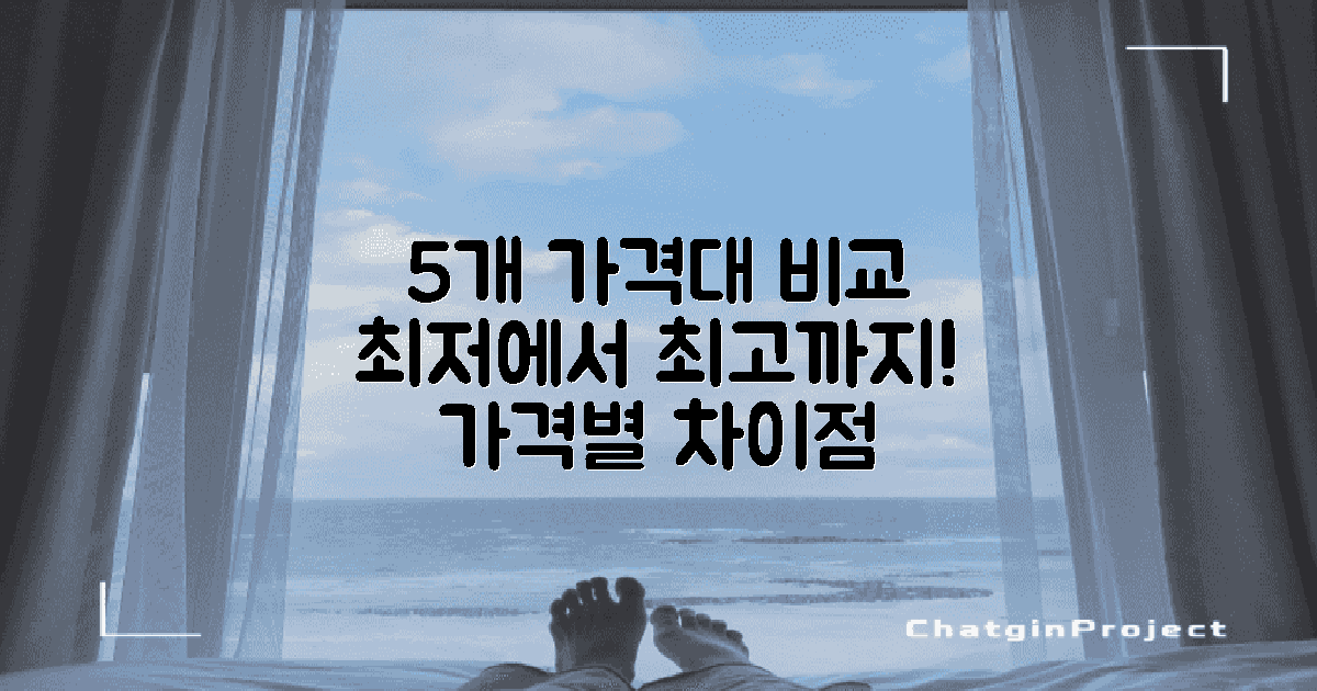 5개의 가격대 비교