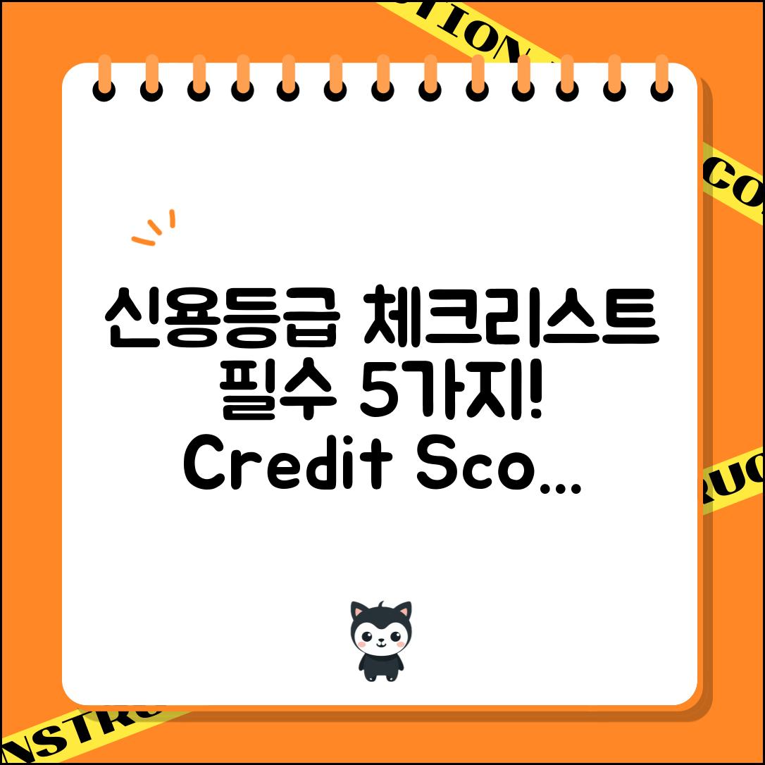 1. 개인 신용등급조회 필수 체크리스트 5가지