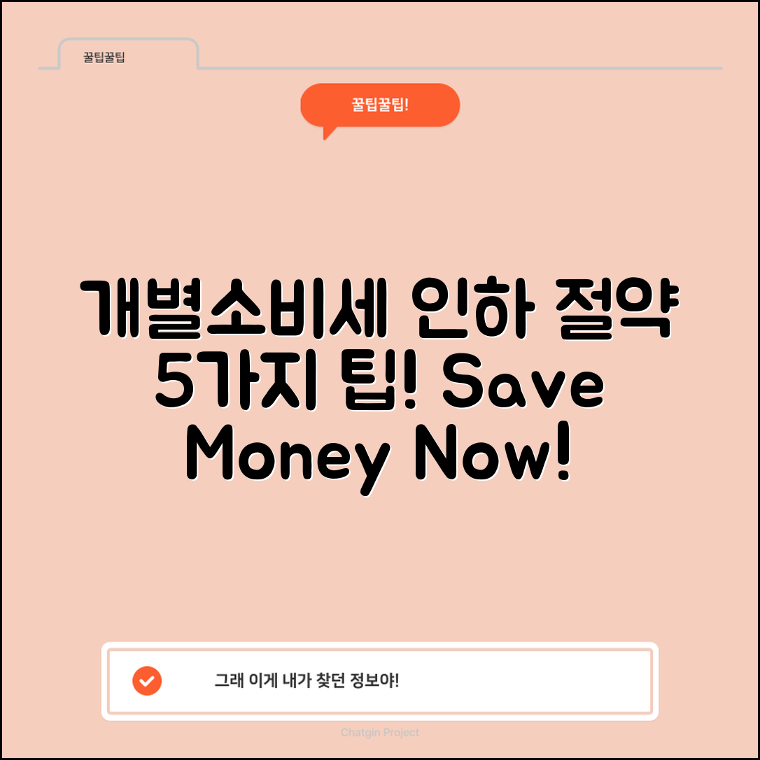 개별소비세 인하로 절약하는 5가지 팁