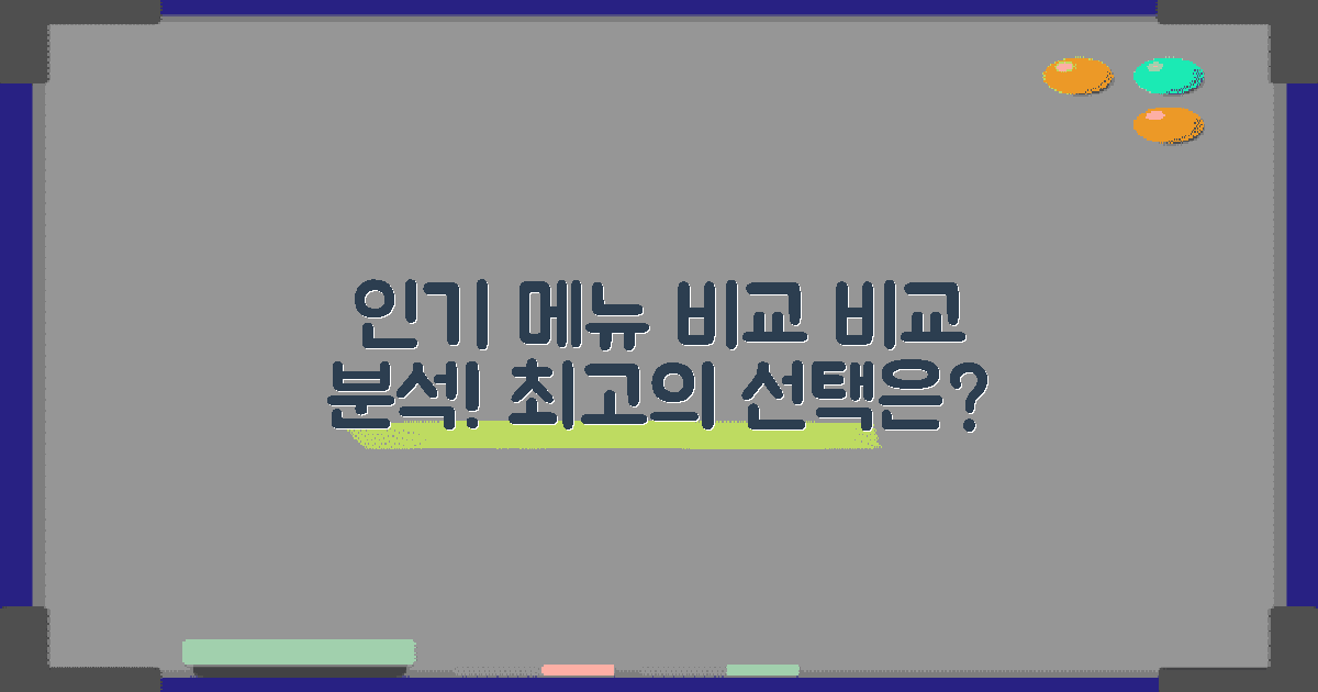 인기 메뉴 비교 분석