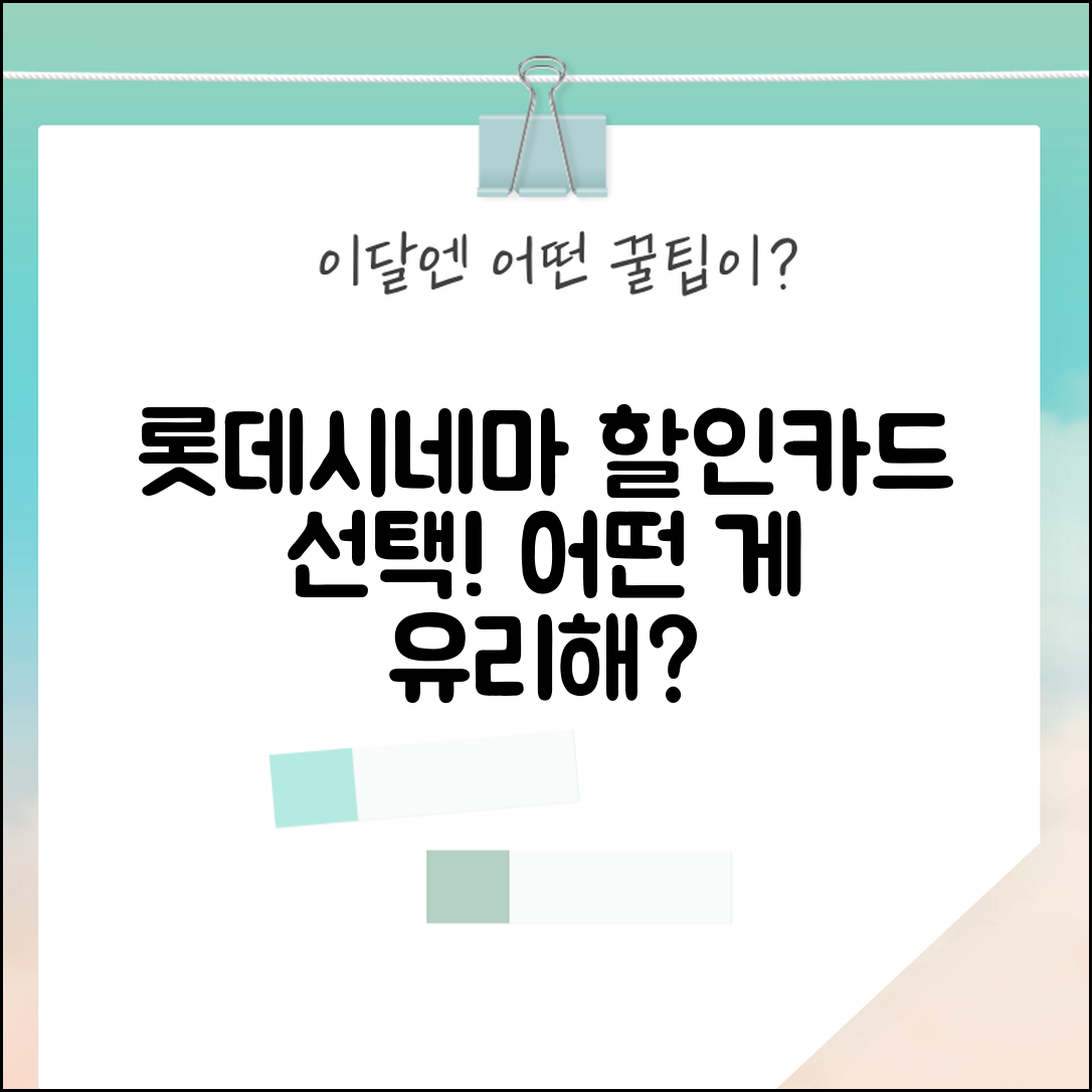 롯데시네마 할인카드, 어떤 선택이 더 유리할까?