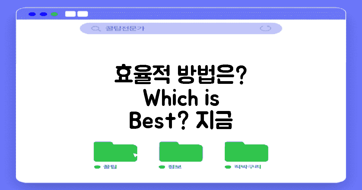 어떤 방법이 가장 효율적일까?