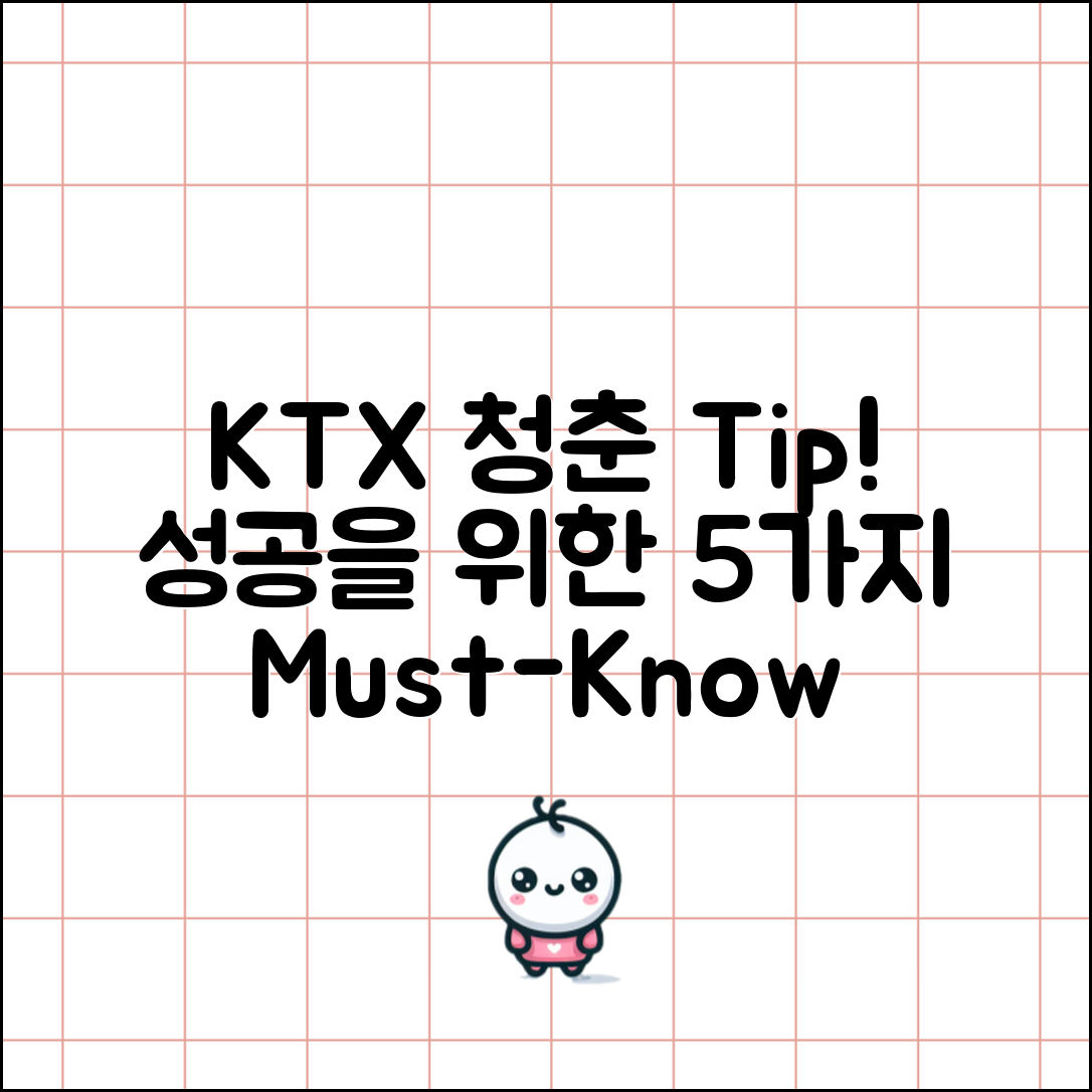 KTX 힘내라청춘 성공을 위한 5가지 필수 팁