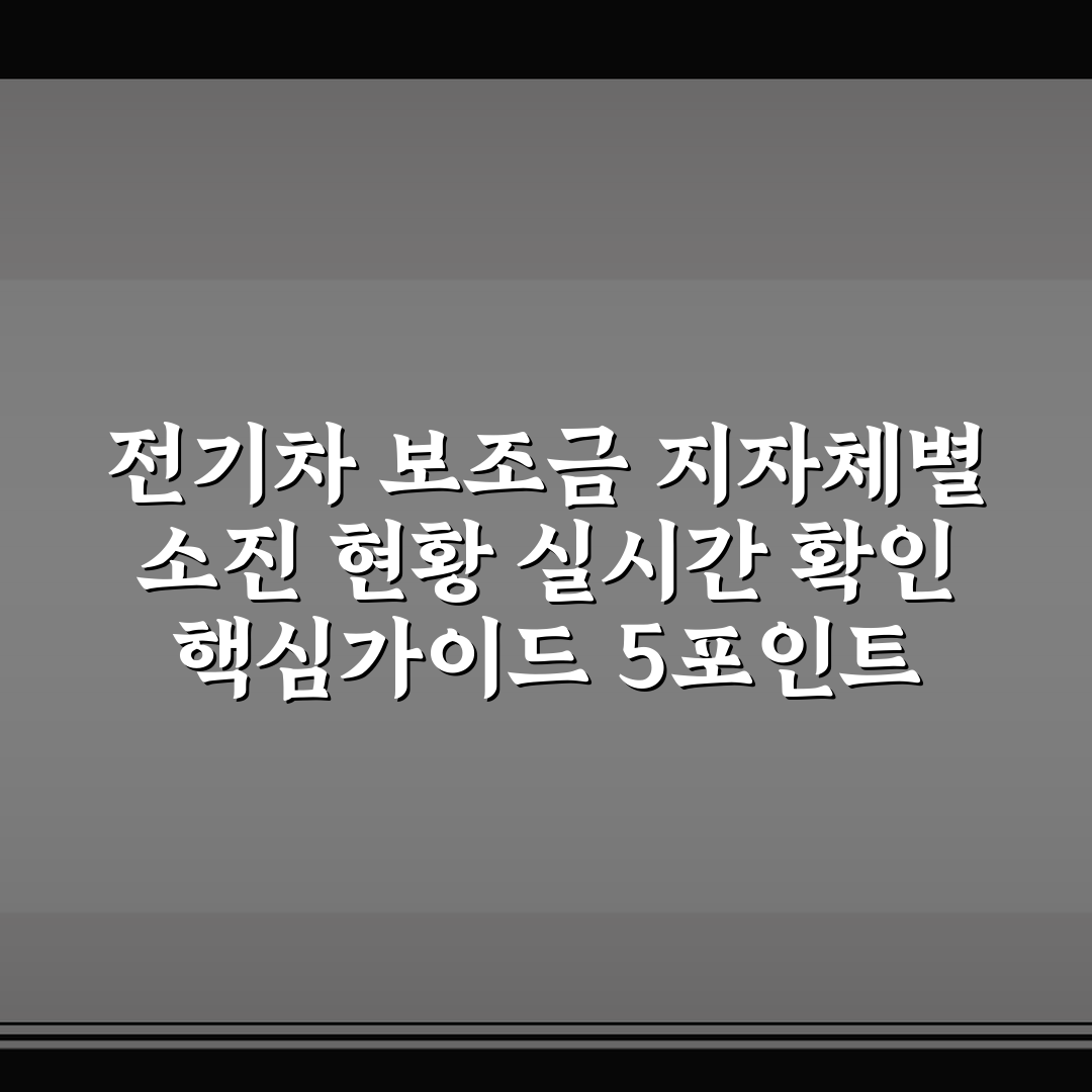 전기차 보조금 지자체별 소진 현황 실시간 확인 핵심가이드 5포인트