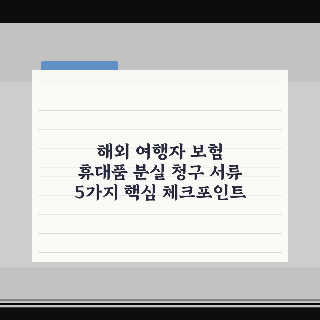해외 여행자 보험 휴대품 분실 청구 서류 5가지 핵심 체크포인트 총정리