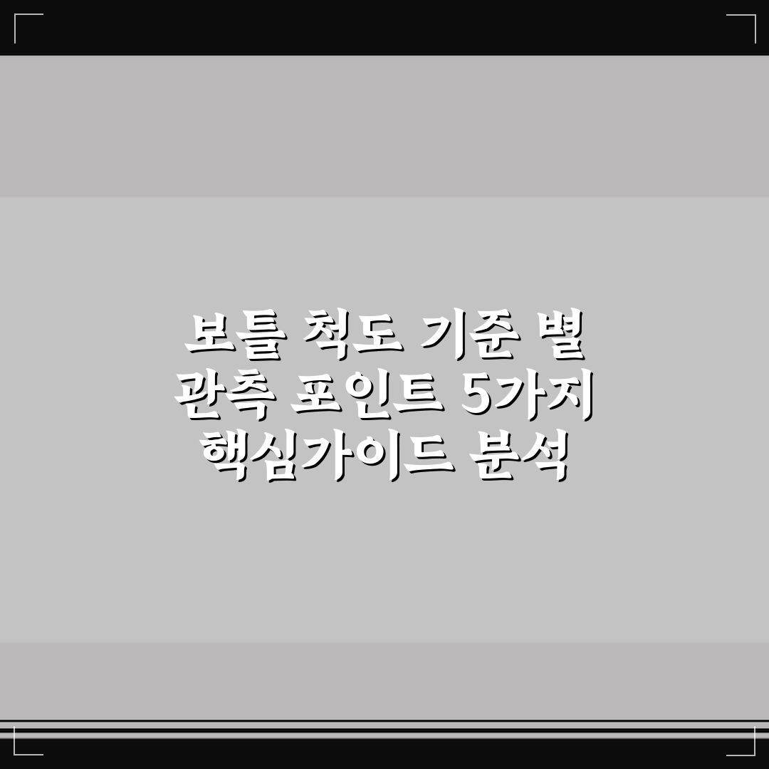 보틀 척도 기준 별 관측 포인트 5가지 핵심가이드 분석
