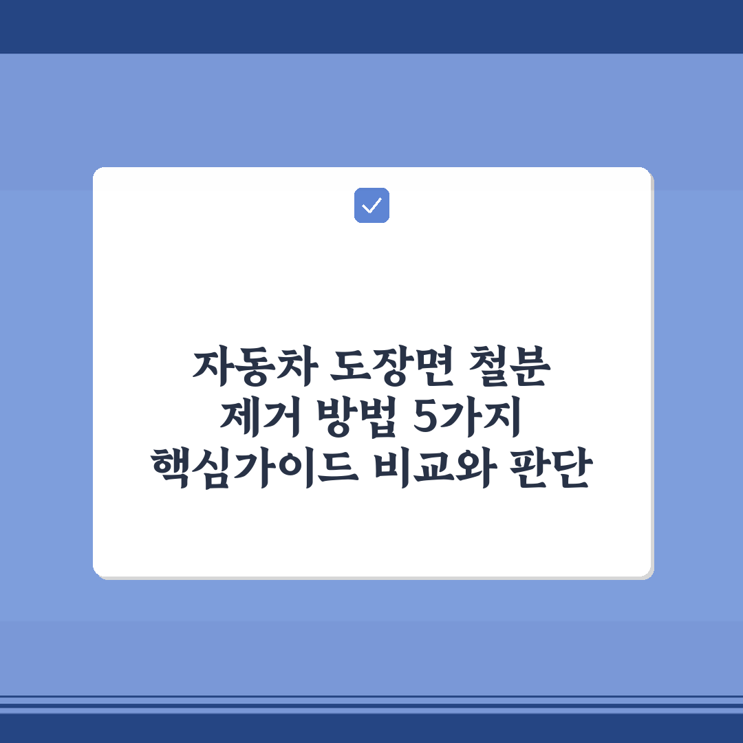 자동차 도장면 철분 제거 방법 5가지 핵심가이드 비교와 판단 기준