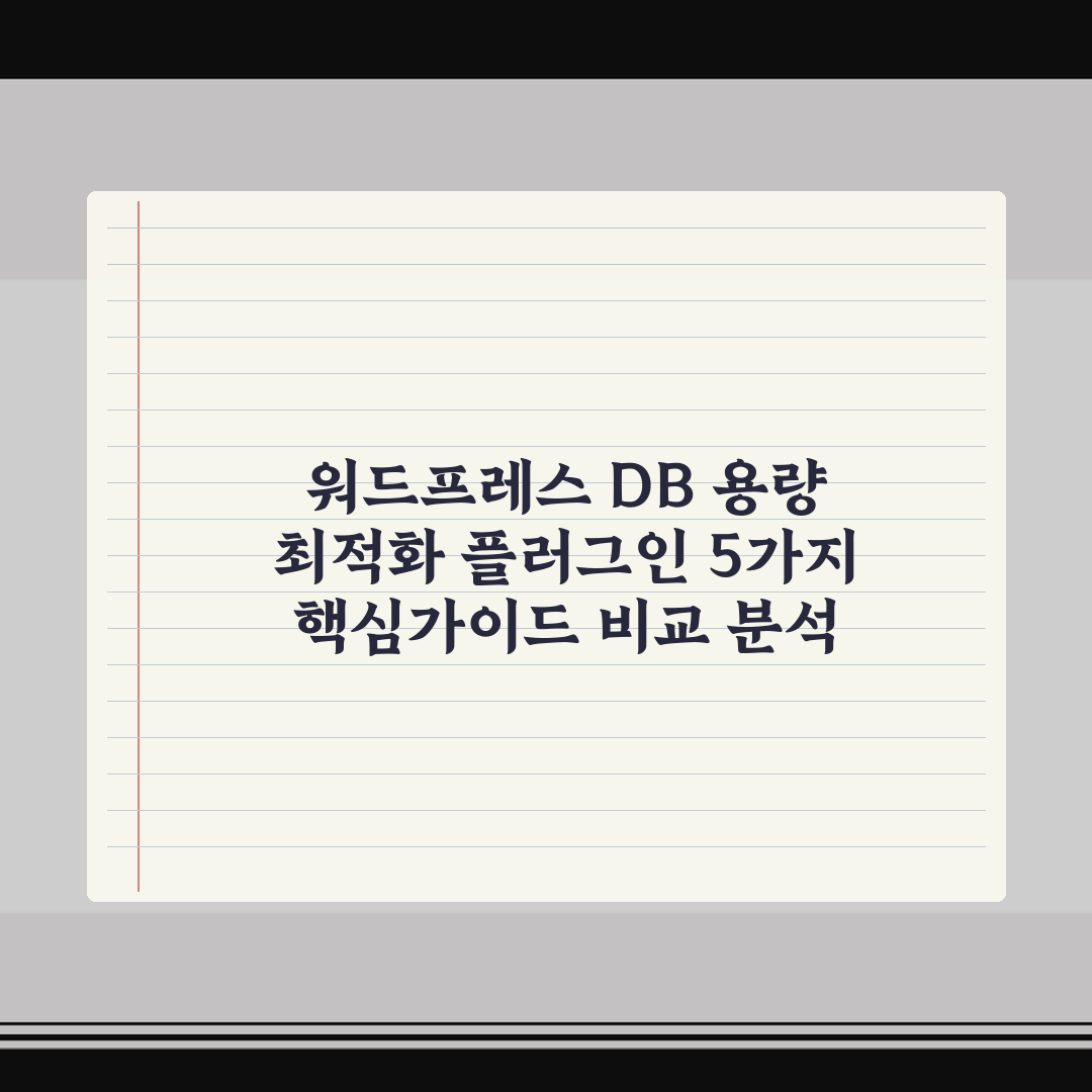 워드프레스 DB 용량 최적화 플러그인 5가지 핵심가이드 비교 분석