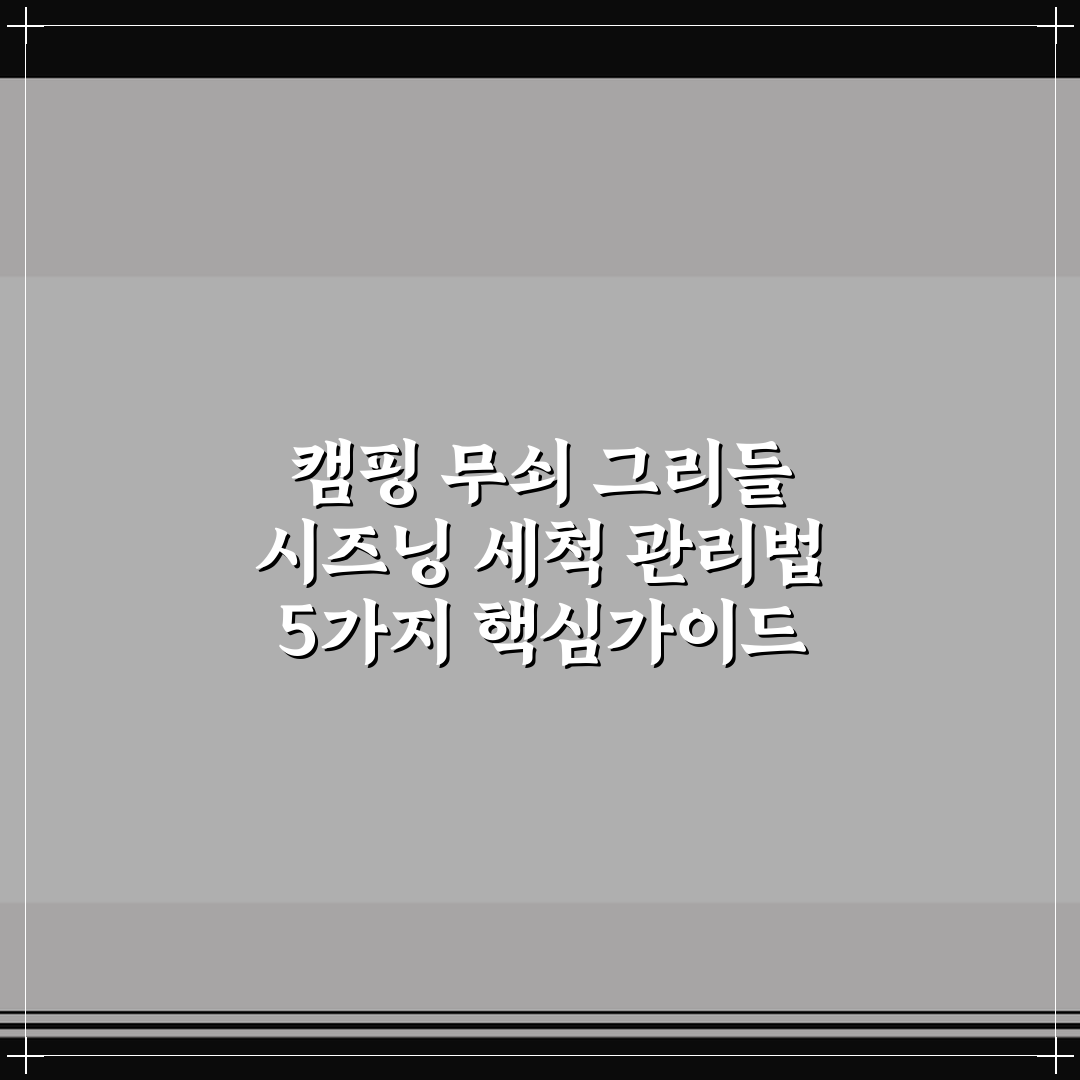 캠핑 무쇠 그리들 시즈닝 세척 관리법 5가지 핵심가이드 비교와 판단