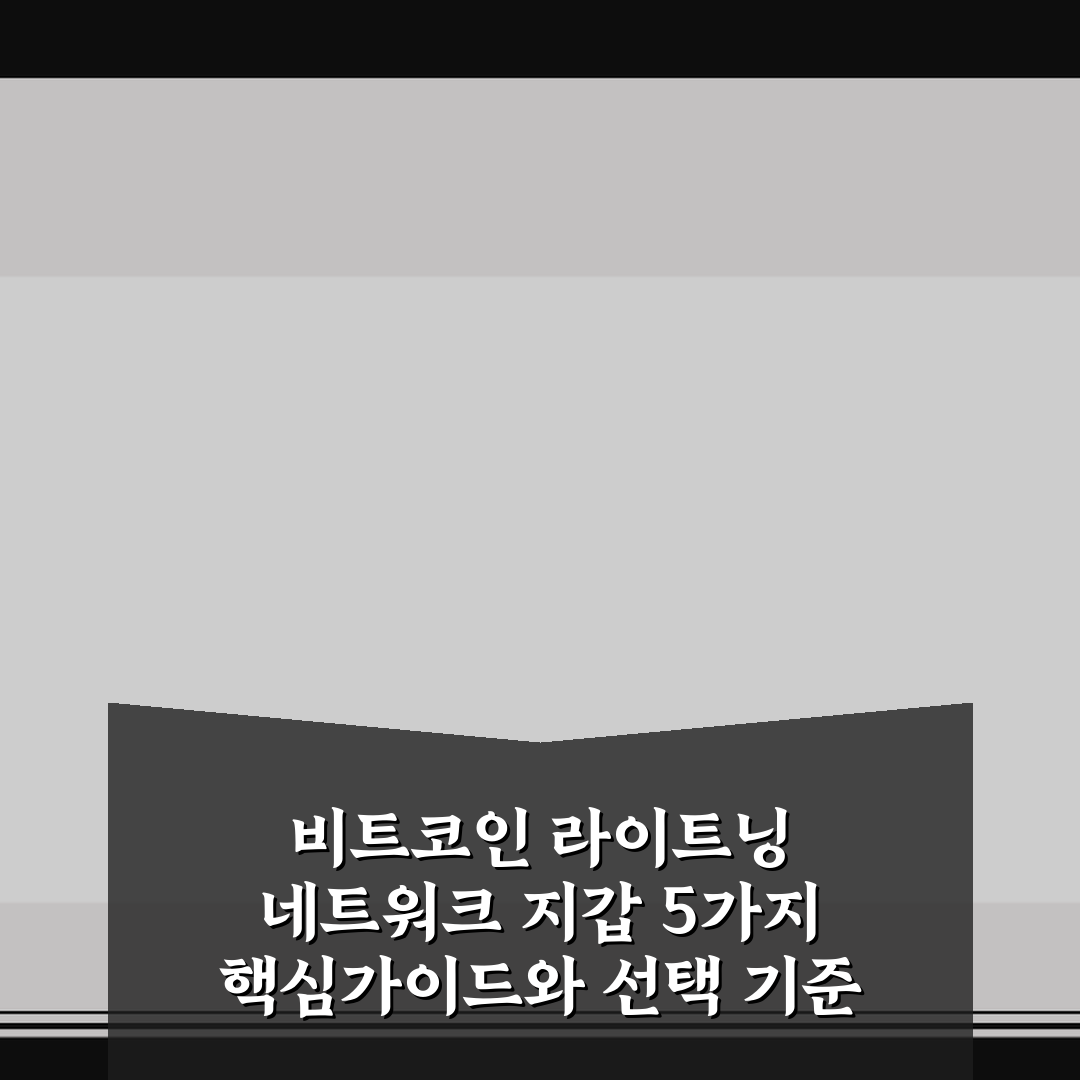 비트코인 라이트닝 네트워크 지갑 5가지 핵심가이드와 선택 기준