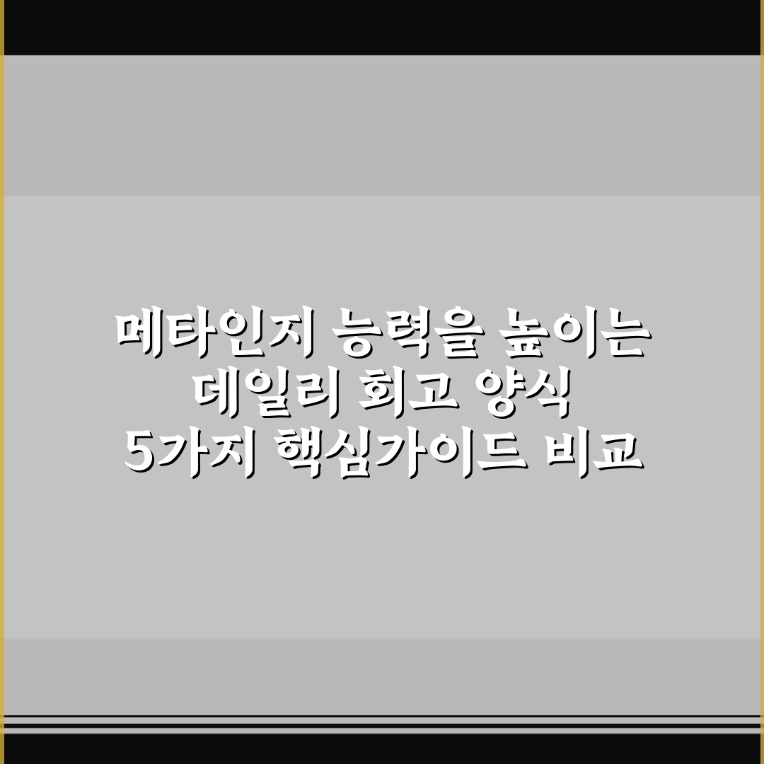 메타인지 능력을 높이는 데일리 회고 양식 5가지 핵심가이드 비교