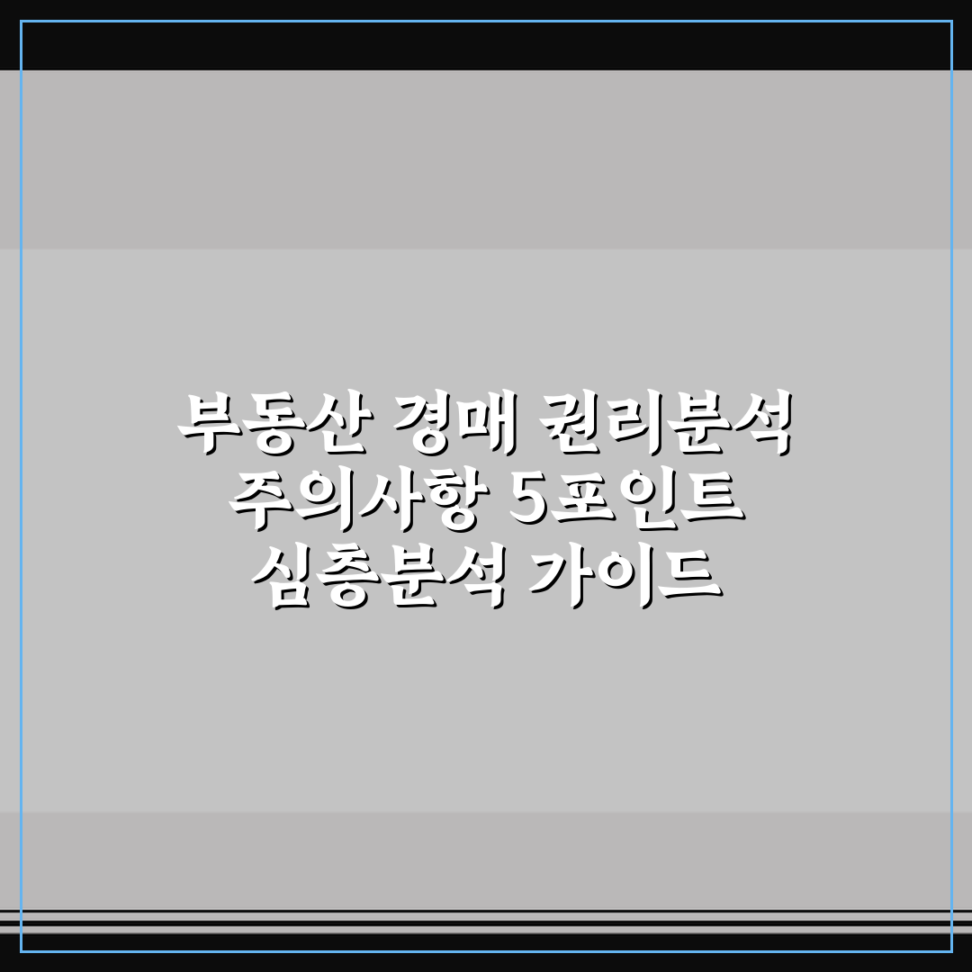 부동산 경매 권리분석 주의사항 5포인트 심층분석 가이드