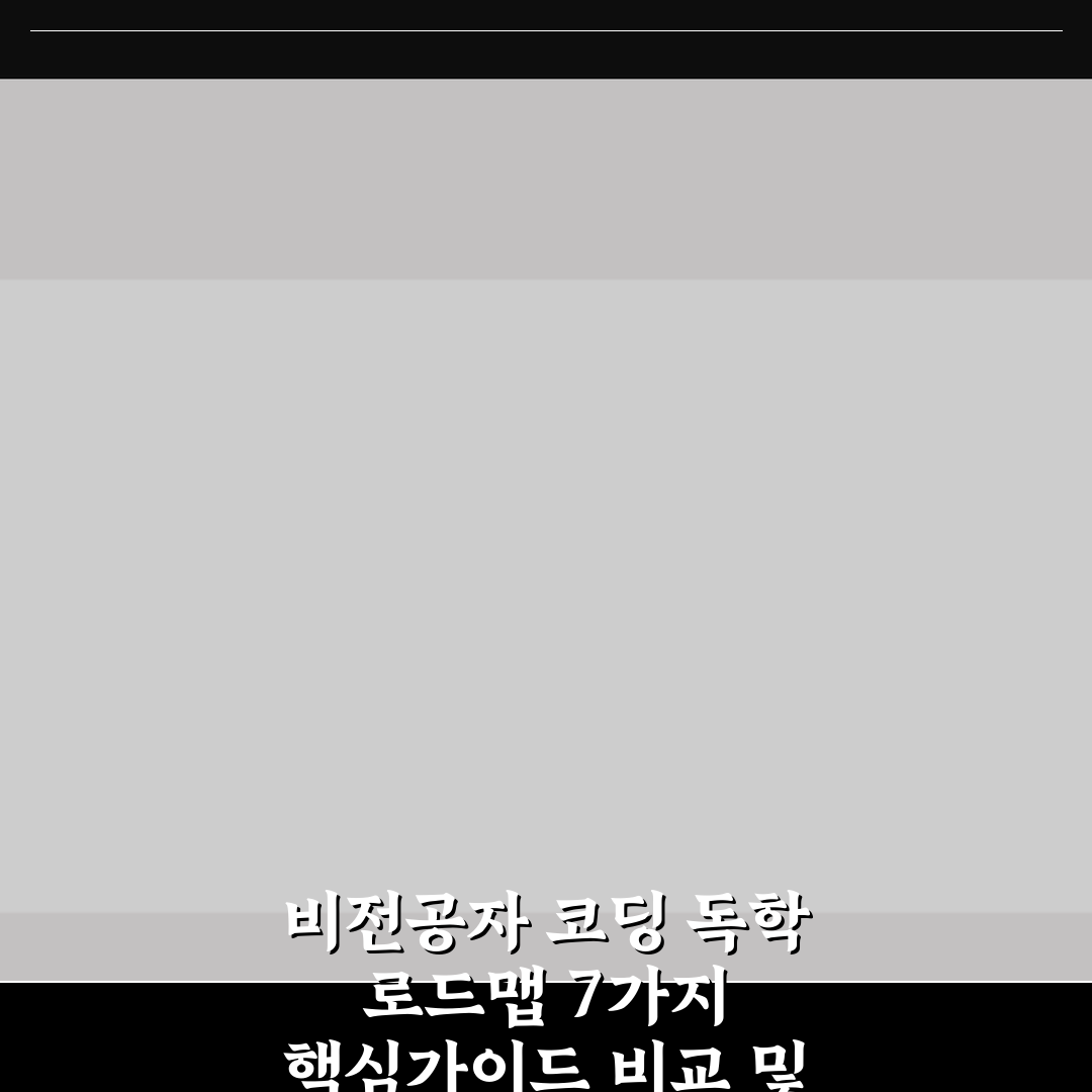 비전공자 코딩 독학 로드맵 7가지 핵심가이드 비교 및 판단