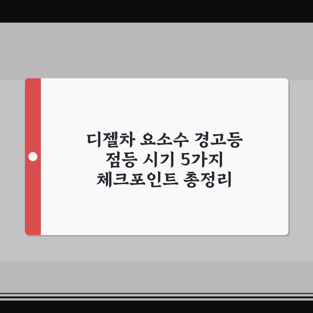디젤차 요소수 경고등 점등 시기 5가지 체크포인트 총정리