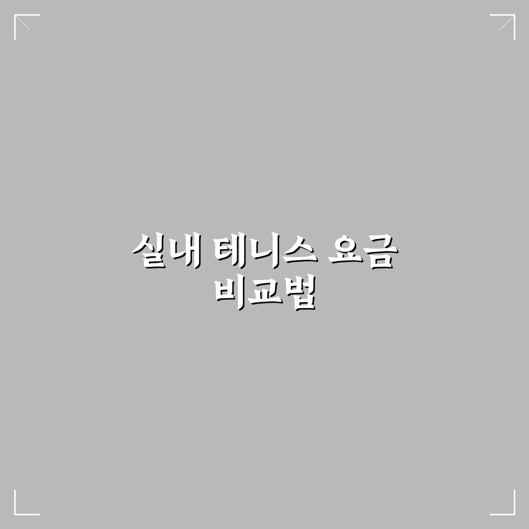 실내 테니스 레슨 가격 비교와 추천 꿀팁 정리