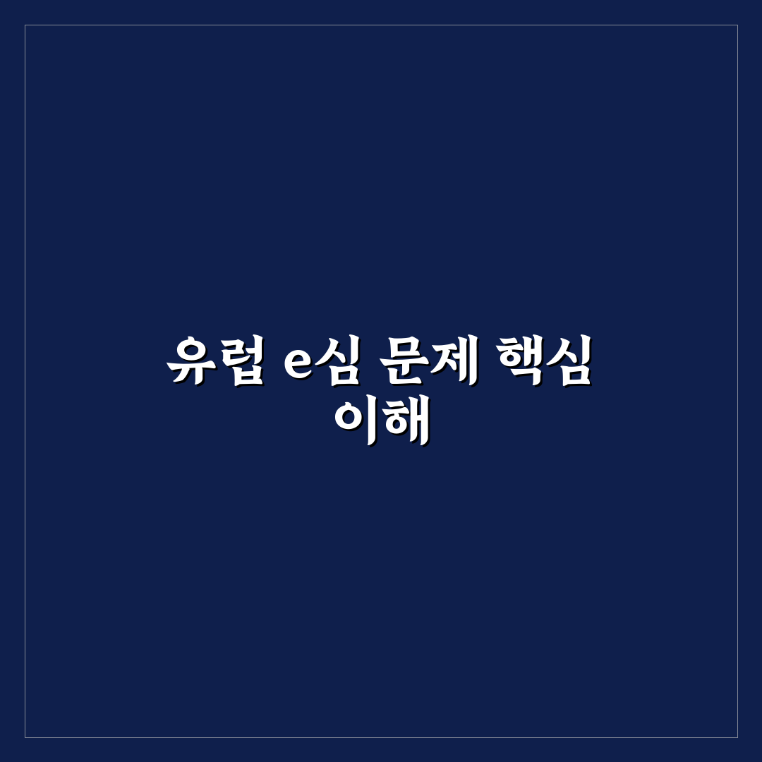유럽 이심 설치 오류 해결 꿀팁 쉽게 알아보기