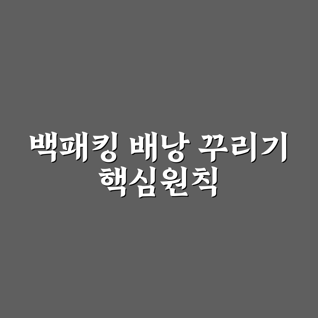 백패킹 배낭 패킹 방법과 꿀팁 쉽게 정리하기