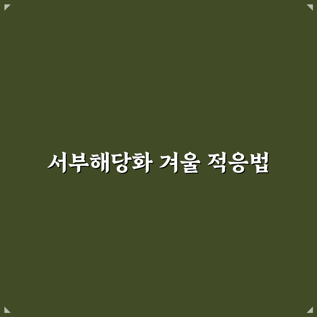 서부해당화 월동 꿀팁과 관리 방법 정리