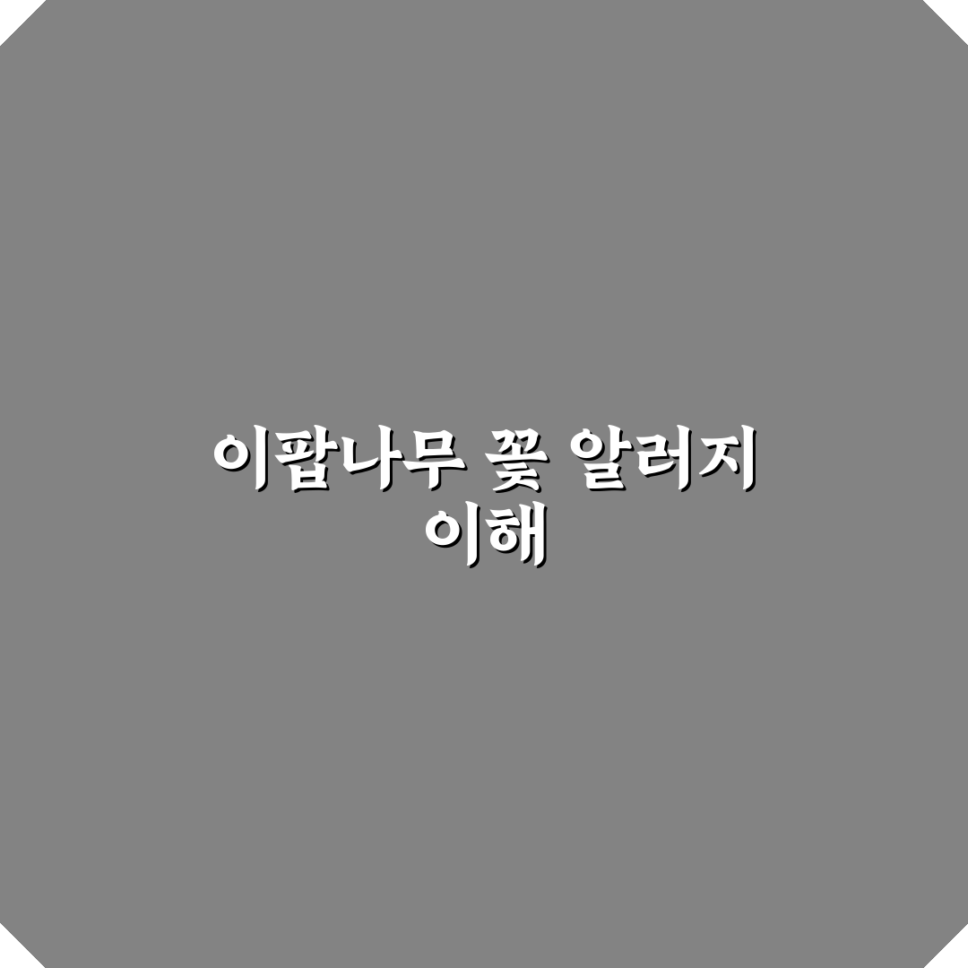 이팝나무 꽃 알러지 증상과 예방법 정리 알려드려요