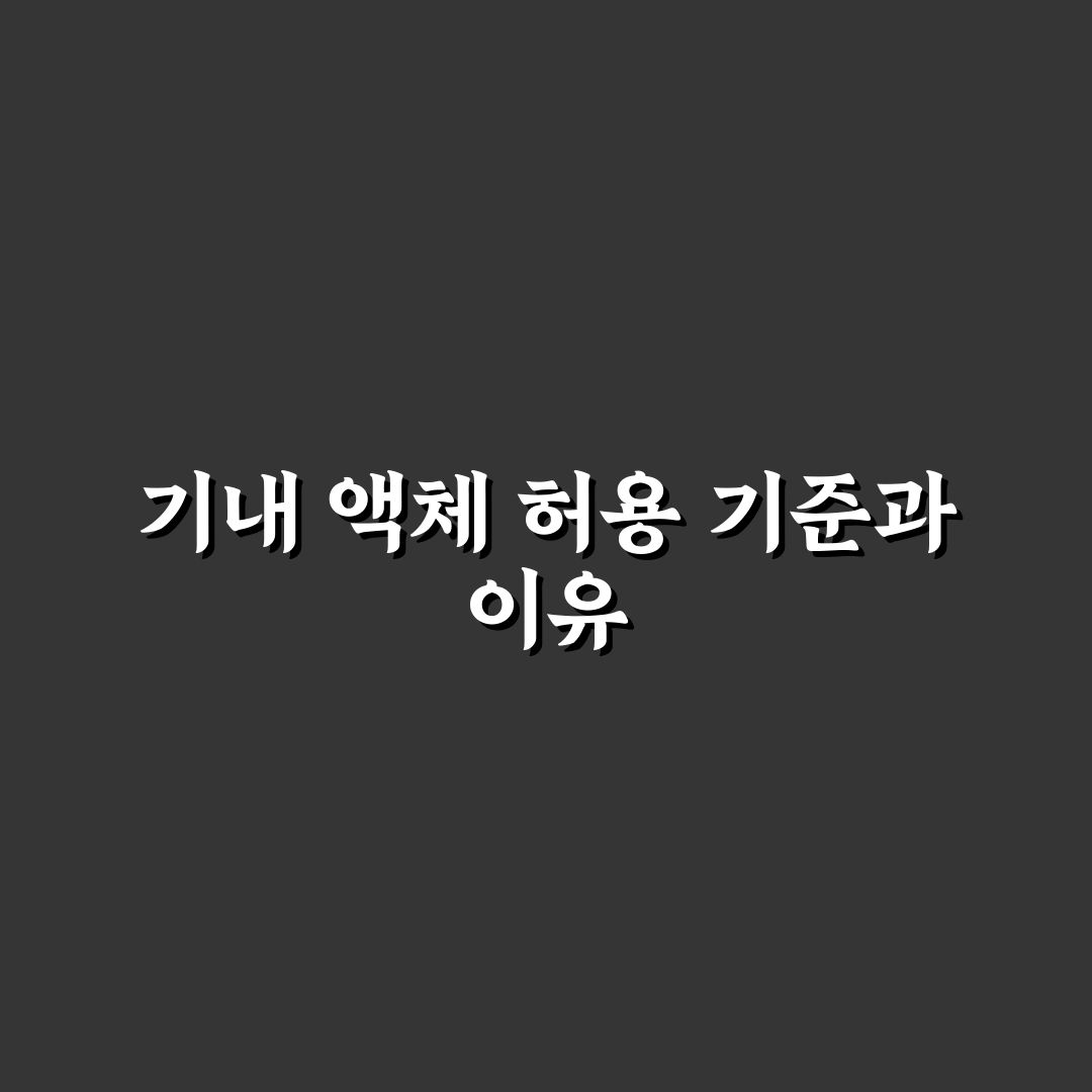 기내 반입 가능 액체 용량 쉽게 이해하는 꿀팁 정리