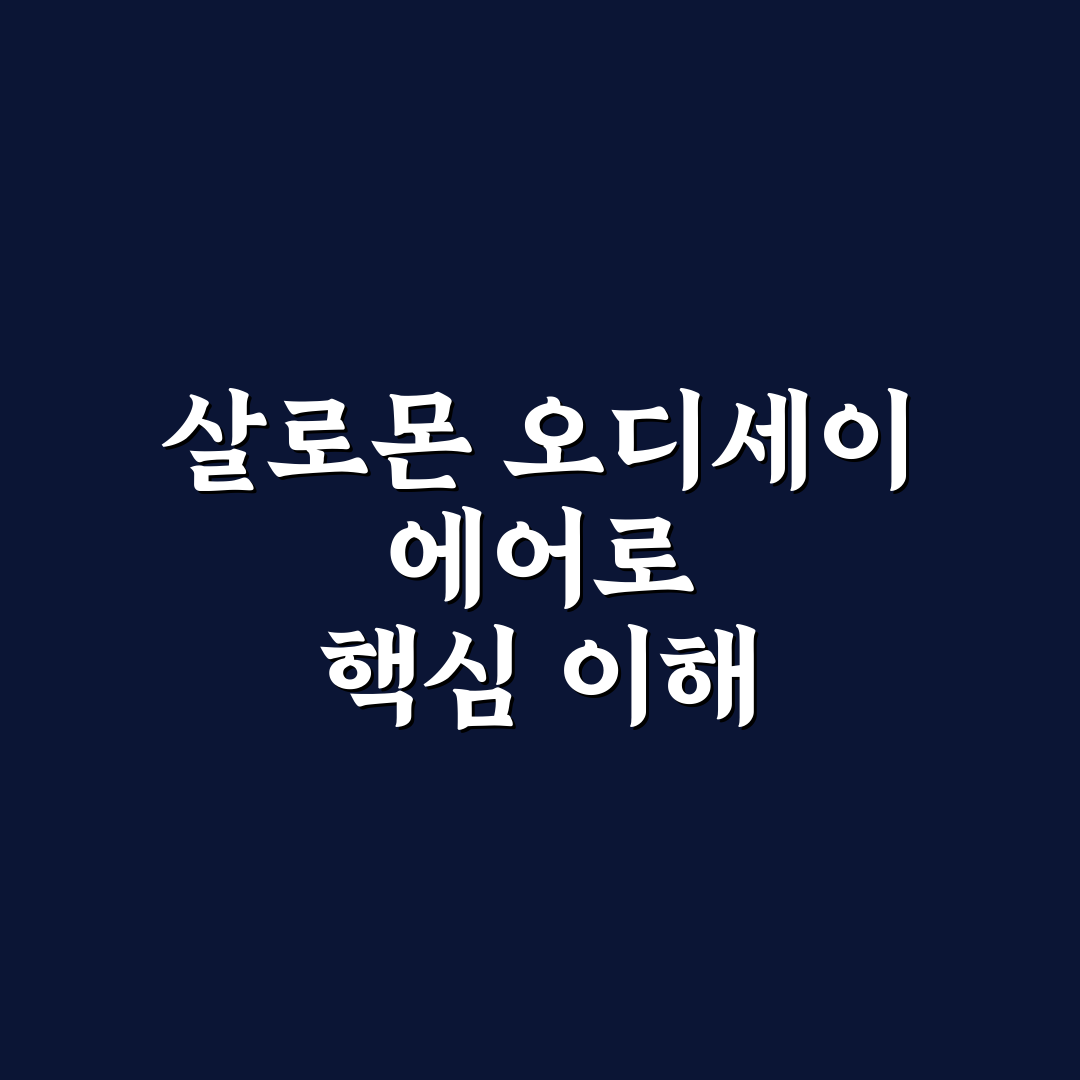 살로몬 오디세이 에어로 사용법과 꿀팁 공유