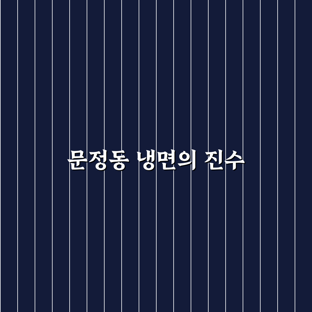 문정동 평양냉면 추천 맛집과 방문 꿀팁 알려드려요