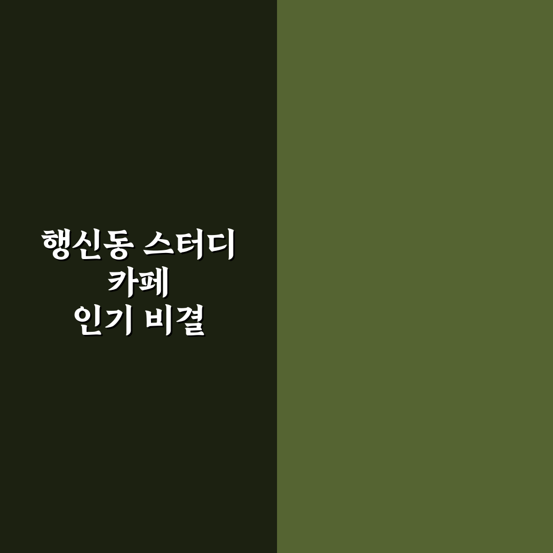 행신동 스터디 카페 이용 꿀팁과 추천 장소 정리