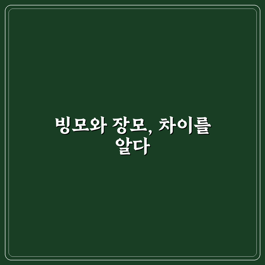 빙모 장모 차이 쉽게 이해하는 비교와 꿀팁