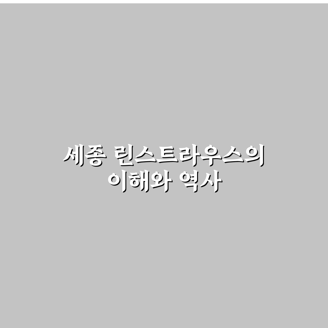 세종 린스트라우스 사용법과 핵심 팁 정리