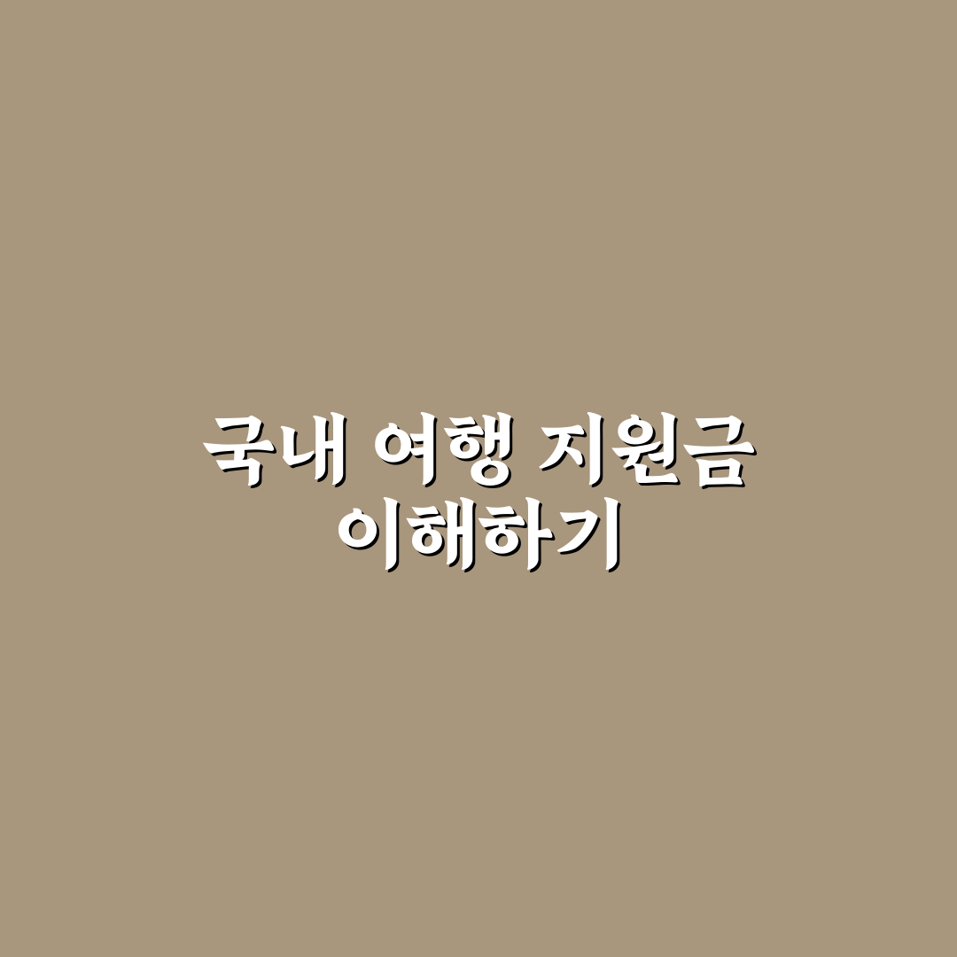 국내 여행지 지원금 신청 및 활용 꿀팁 정리