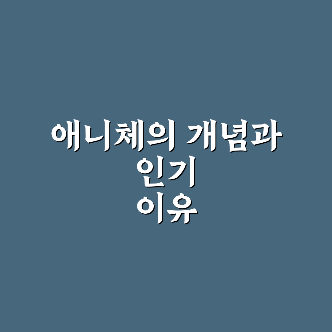 애니체 초보자를 위한 사용법과 꿀팁 정리