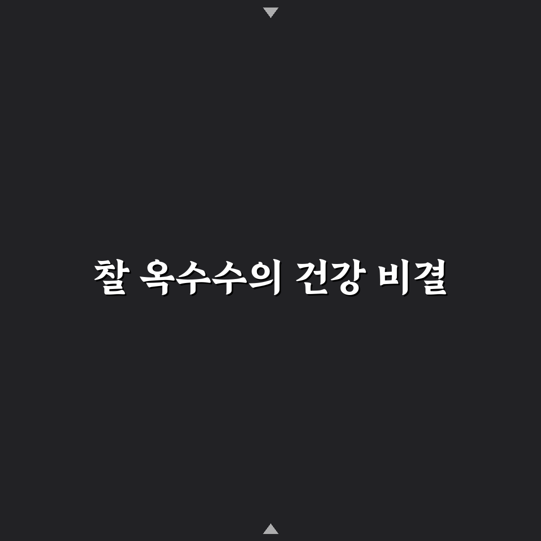 찰 옥수수 효능과 건강에 좋은 꿀팁 정리