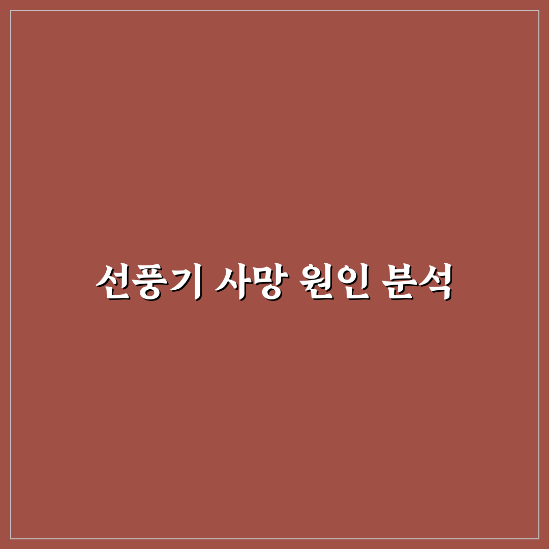 선풍기 아주머니 사망 원인 정리와 주의사항 안내